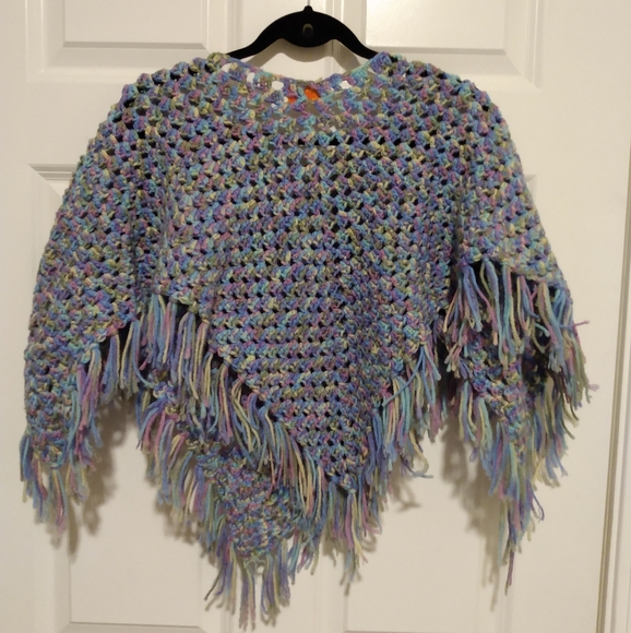 Specially Hand Made by Your Aunt fringe  Poncho - Picture 5 of 5